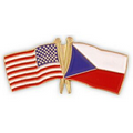 USA & Czech Flag Pin